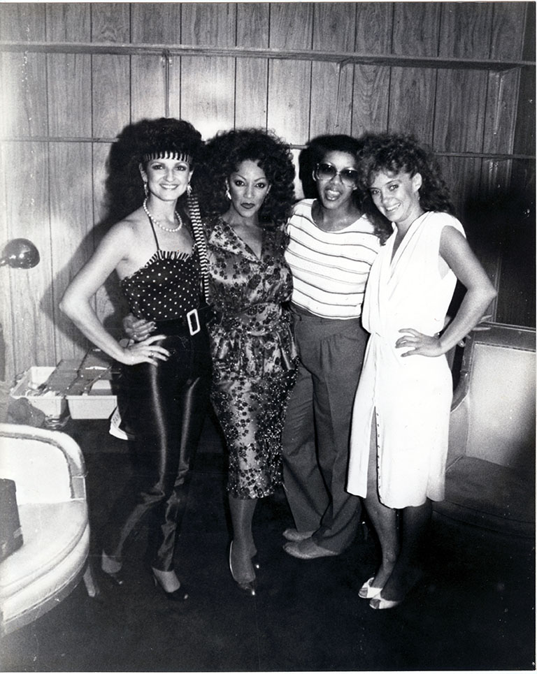 Pamela Stanley, Linda, Debbie Jacobs and Cynthia Manley in the dressing room of the Copa in Ft Lauderdale - 1982