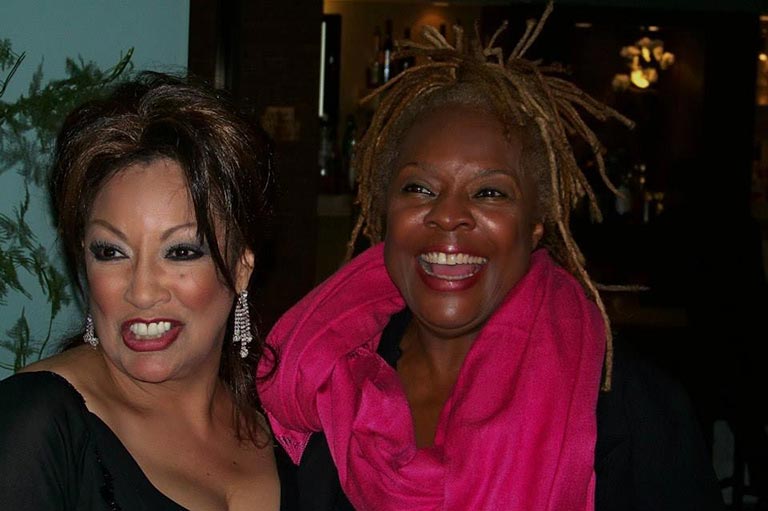 Linda and Thelma Houston after performance at the RRAZZ ROOM in San Francisco